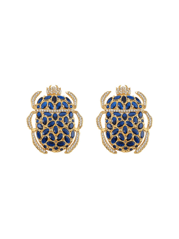 Deep blue bug earrings